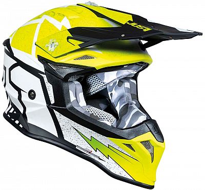 Just1 J39 Poseidon, Motocrosshelm - Matt Neon-Gelb/Weiß/Schwarz - XL von Just1