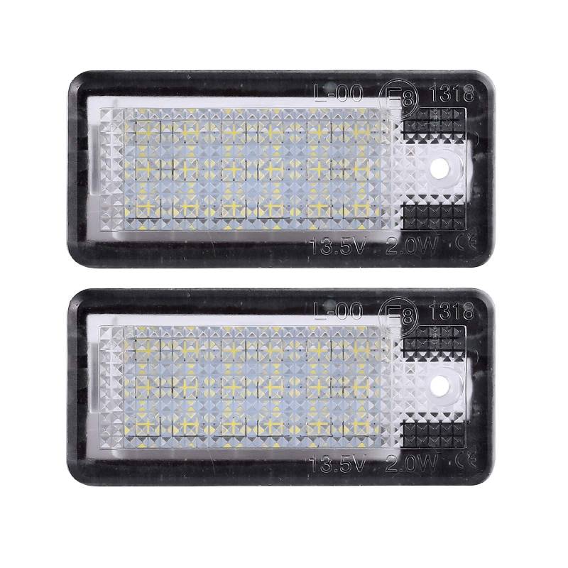 Justech 2 x Universal 12V Kennzeichenbeleuchtung LED Nummernschild Licht mit E-mark Plattenleuchte Kennzeichenleuchte wasserdicht 1.44W Rückleuchten 5050 SMD von Justech