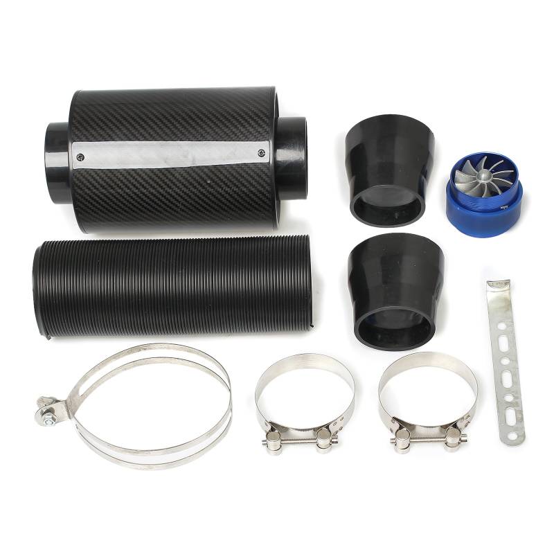 Justech 3" Innenfilter Luftzufuhr Filterbox Filtersystem Intake Air Filter Luftfilterkasten Luftfilterkasten Rubber Intake Flow Hose Pipe Kalter Luft Filter - Schwarz von Justech