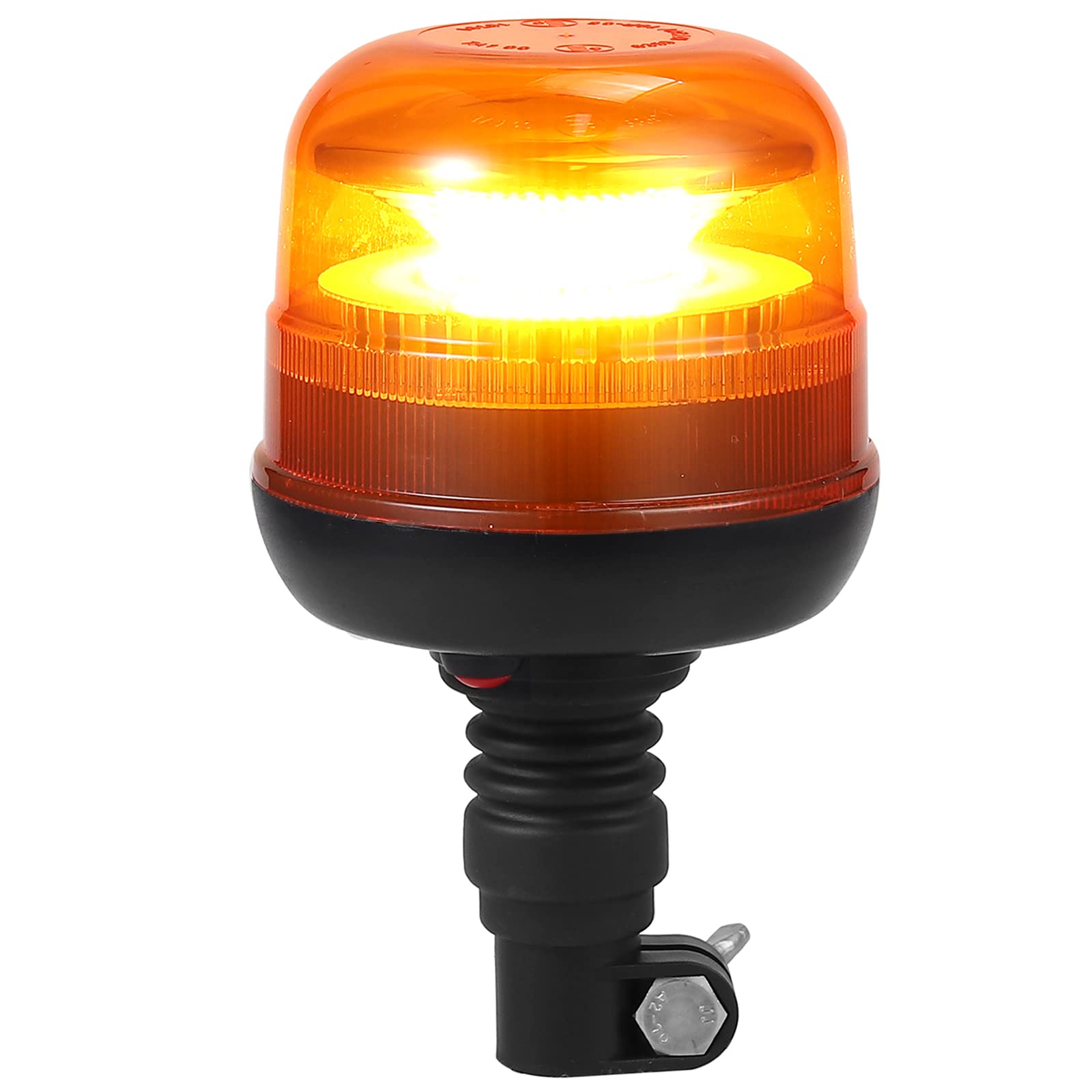 Justech 30 LEDs Warnleuchten Rundumleuchte Gelbes LED-Leuchtfeuer 12/24V E-Prüfzeichen Blitzlicht IP67 Wasserdicht mit 3 3 Blitzmodi Blinkleuchte für LKW-Traktor-Wohnwagen ECE R10 E9 von Justech