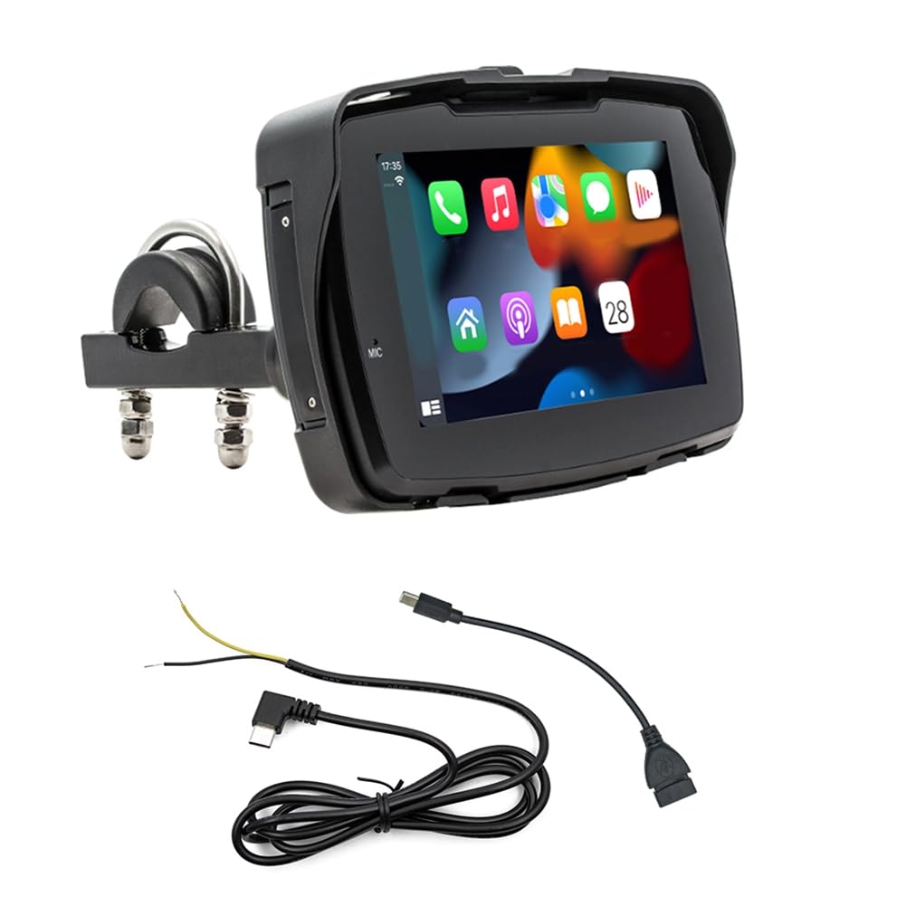 Juuewrryg 5 Universal-Motorrad-Player MP5 Tragbarer Kabelloser Carplay High-Definition IP65 Wasserdichter Touchscreen von Juuewrryg