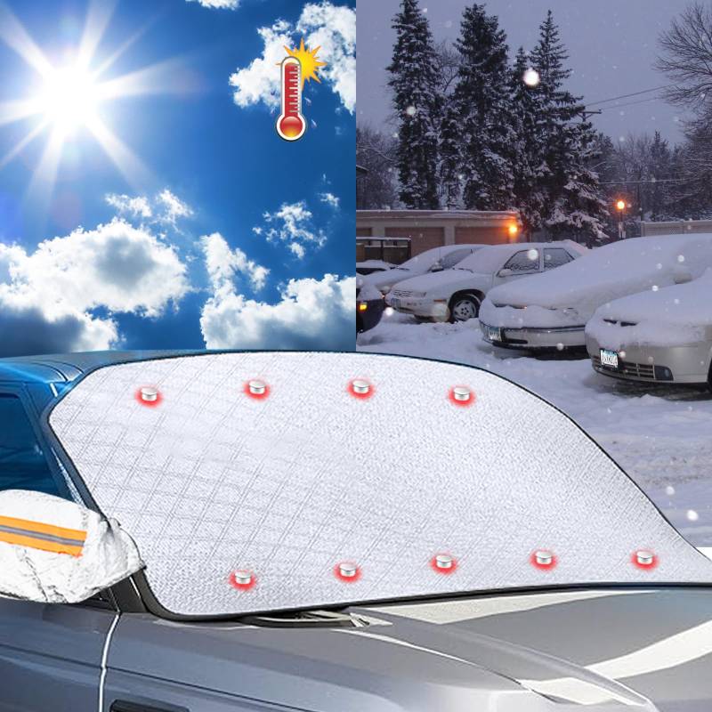 Juxtaposia Autoscheiben Abdeckungen Winter,Winterschutz Auto Frontscheibe,Scheibenabdeckung AutoWinter, Frontscheibenabdeckungwinter,Abdeckung Auto Winter,Windschutzscheibenabdeckung.(170cm*143cm) von Juxtaposia