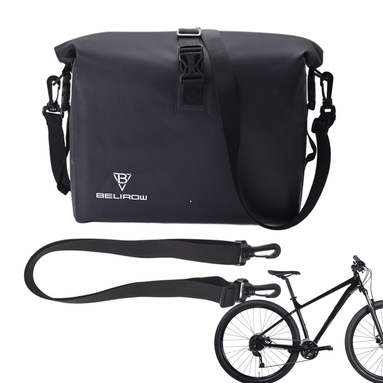 Jvjggag Lenkertaschen für Fahrräder, wasserdichte Lenkertasche, Crossbar-Fahrradtaschen, verwandelt sich in eine Tragetasche, große Tasche für Mountainbikes, Reisen, Wandern von Jvjggag