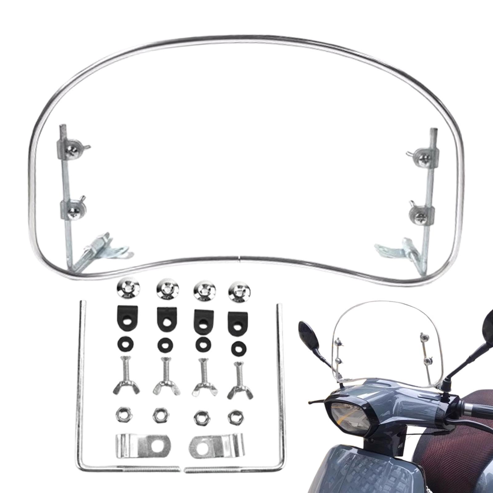 Jvjggag Motorcycle Front Flyscreen - Electric Scooter Clear Windshield Screens - Multi-Purpose Motorcycle Windshield Screens for Pedal Motorcycle, Electric Motorcycle, Electric Scooter von Jvjggag