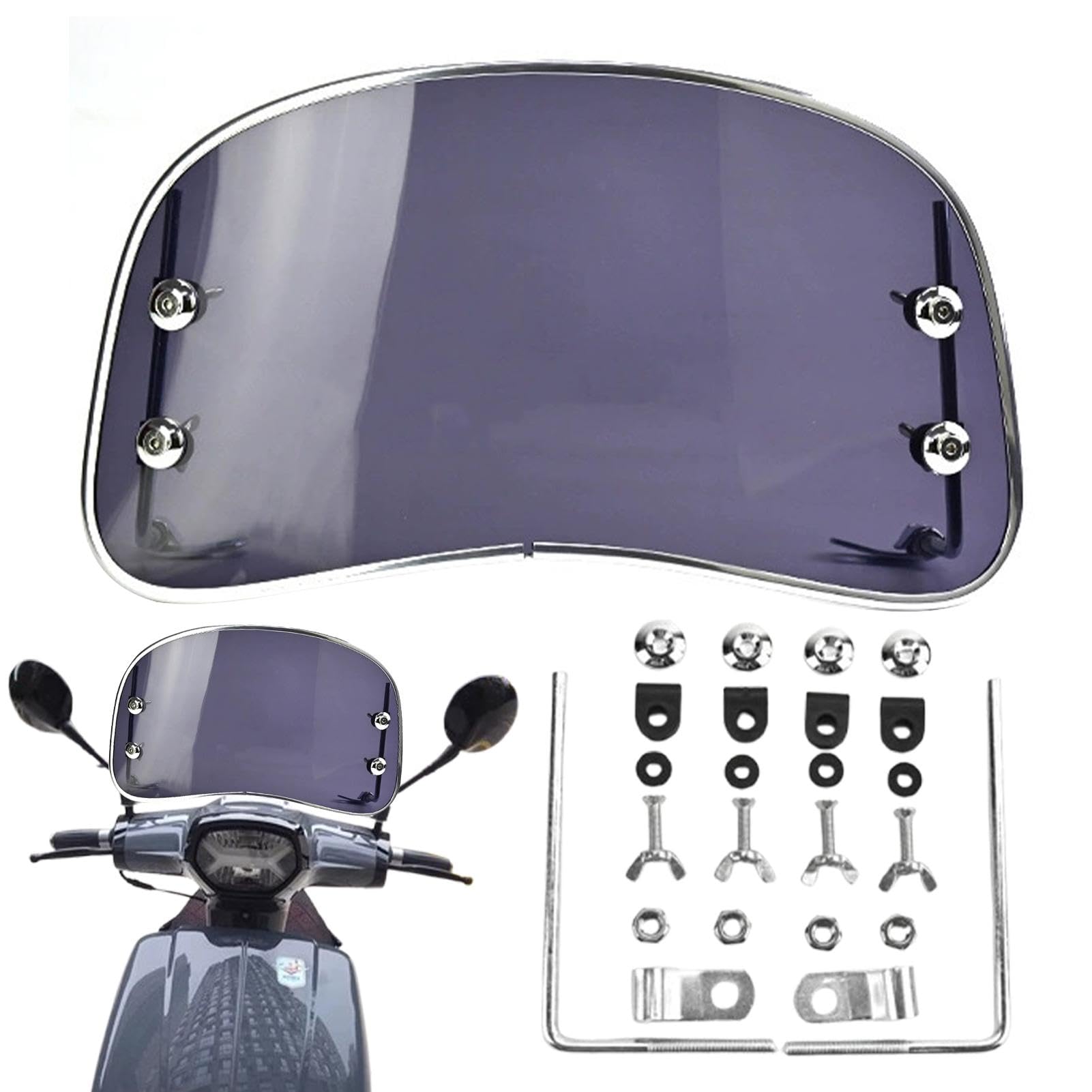 Jvjggag Motorcycle Wind Deflector | Electric Scooter Clear Windshield Screens - Multi-Purpose Motorcycle Windshield Screens for Pedal Motorcycle, Electric Motorcycle, Electric Scooter von Jvjggag