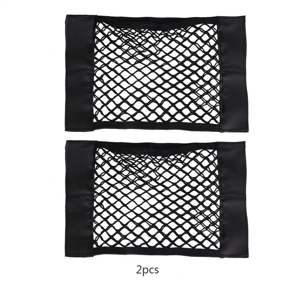 2 Stück Universal Mesh Cargos Net, Schwarz Kofferraumtasche Tasche Aufbewahrung Baumwolle Sitzlehne Netztasche Cargos Tissue Geldbörsenhalter für Auto von Jwthee