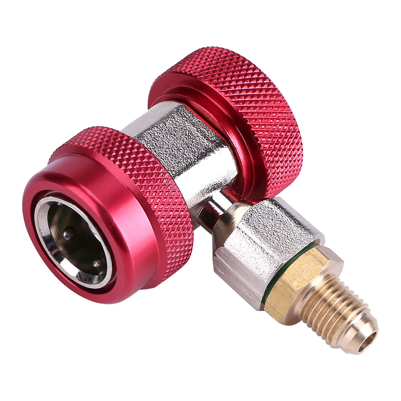 Jwthee R134A-Schnellkupplungsadapter, Verstellbarer R134A-Adapter, High-Low-Konvertierungsadapter, Abzieherventilkern, AC-Schlauchanschlüsse, 1/4 Zoll Bördel (rote Hochspannung) von Jwthee