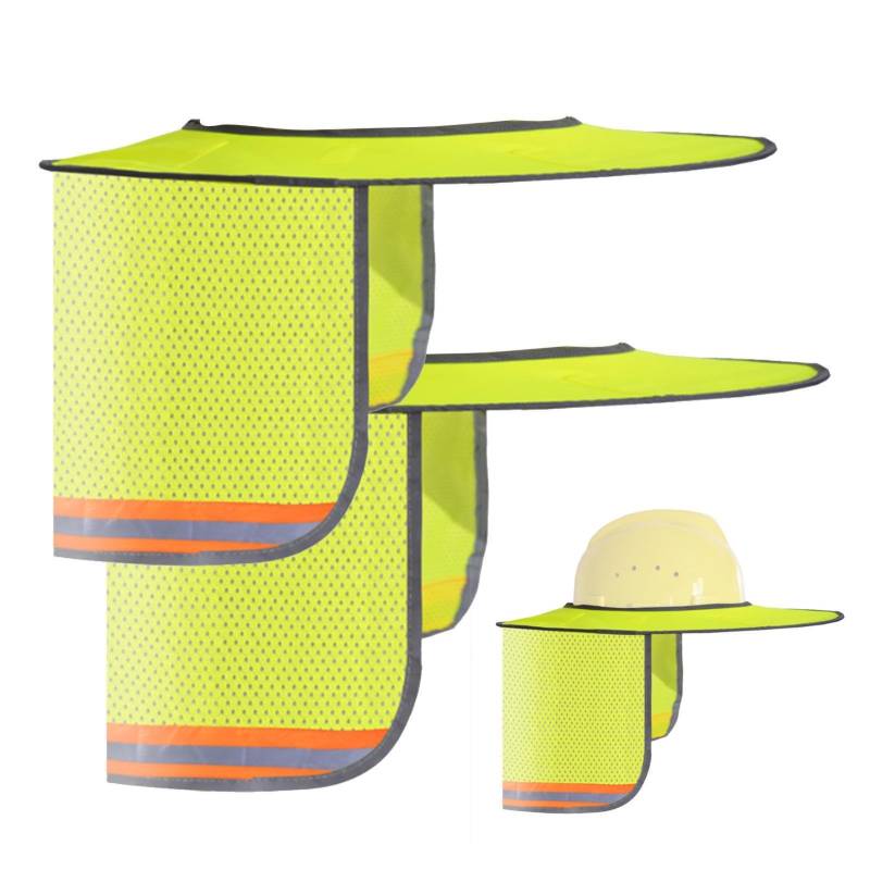 Hard Hat Sun Shield for Construction Workers | 2PCS Full Brim Reflective Mesh Sunshade with High Visibility | Hard Hat Neck Shade Sun Protector for Outdoor Work, Heat Protection, UV Safety von Jyxuyy