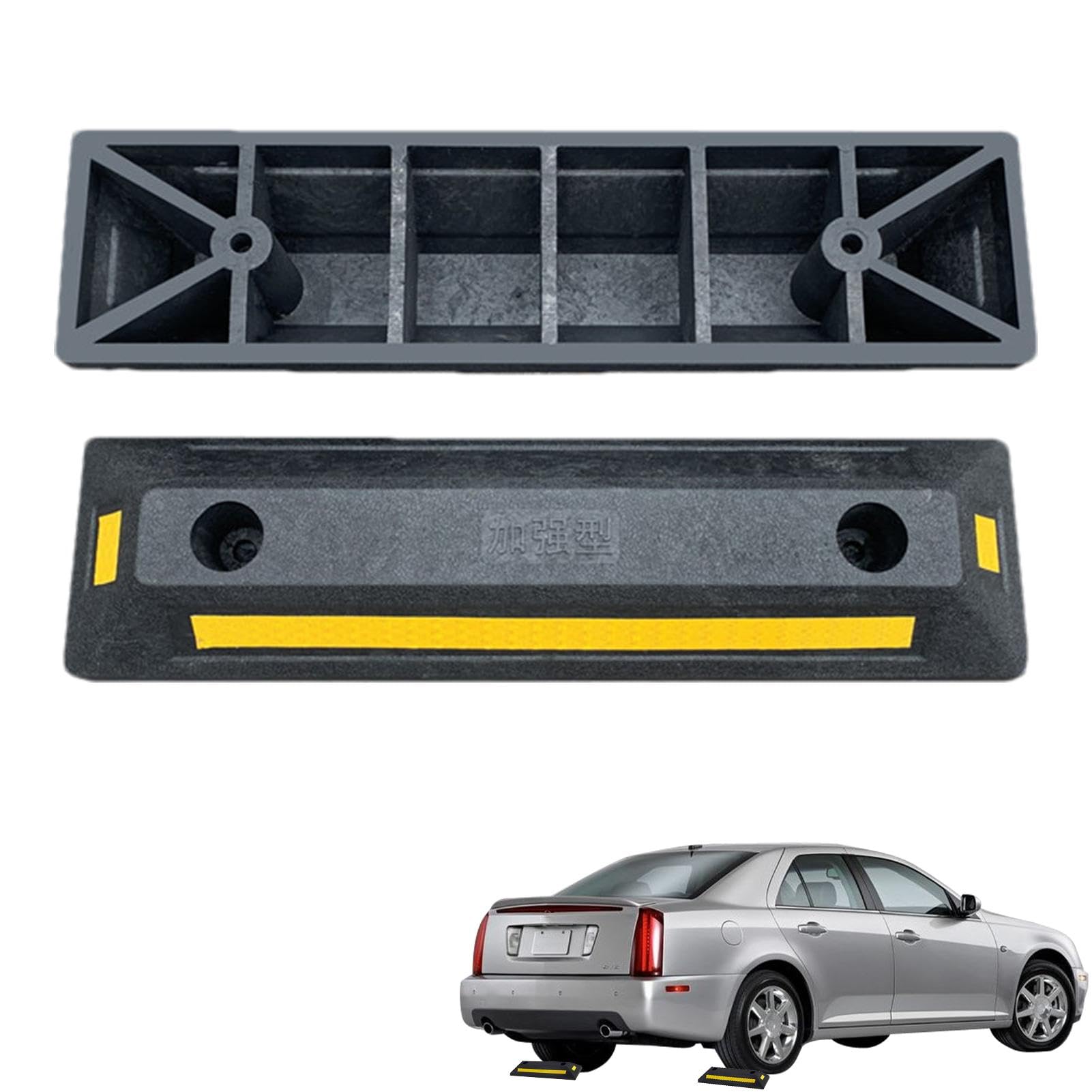 Heavy Duty Parking Blocks, Weather-Resistant Heavy-Duty Parking Blocks, Rubber Parking Blocks, Driveway Car Garage Wheel Stopper, Easy to Use Parking Blocks for Cars, Trucks, Buses, Trailers von Jyxuyy