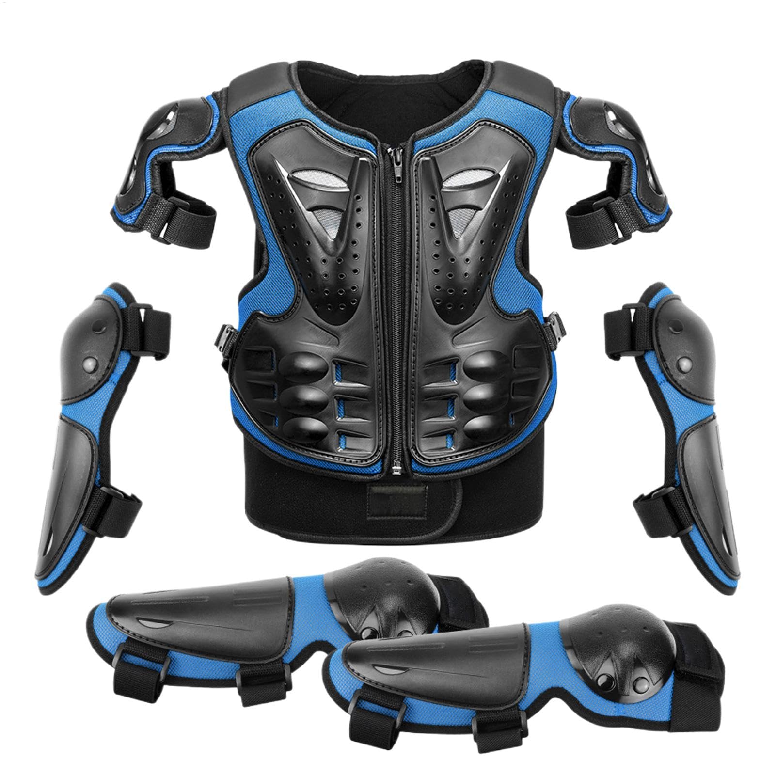 Kids Dirt Bike Gear | 5-Piece Kids Motocross Gear Set | Youth Chest Protector, Elbow & Knee Pads, Gloves, and Helmet for Dirtbikes, Motorcycles, Skateboarding, Skiing, and Rock Climbing von Jyxuyy