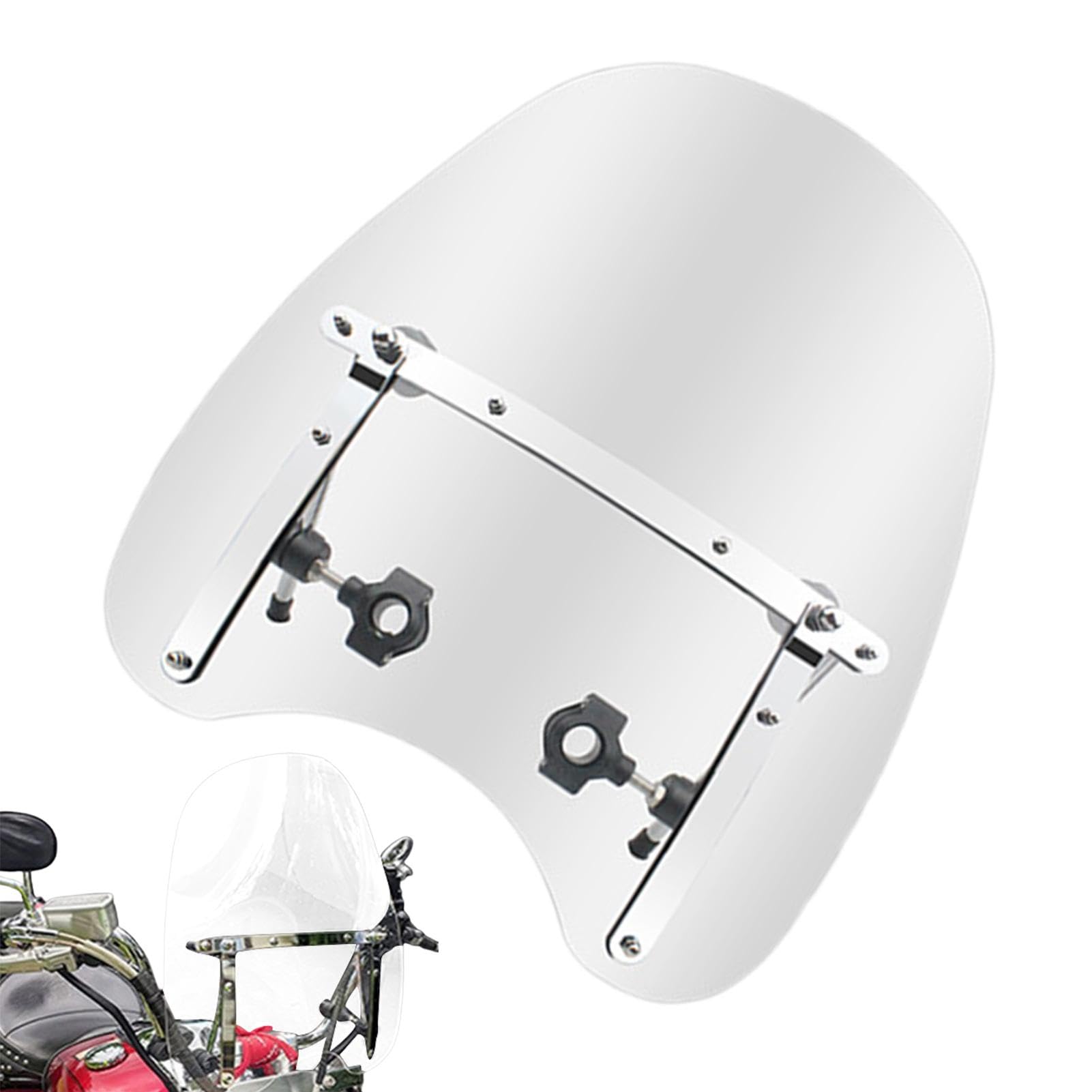 Motorcycle Windshield | Transparent Motorbike Deflector Windscreen | Front Flyscreen Wind Fairing with Mount Accessories, Compatible with Most Motorcycles and Scooters for Enhanced Riding Comfort von Jyxuyy