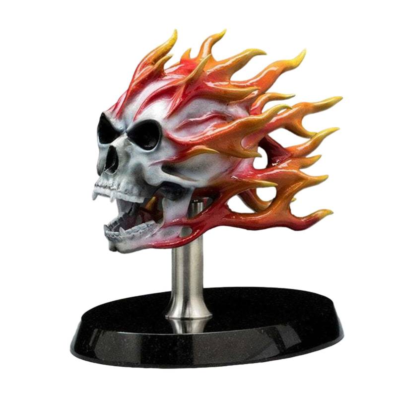 Motorrad Schädel | Flamme Schädel Motorrad Skulptur | Auffälliges Skelett für Motorräder, Einzigartige Totenkopf Figur Display für Biker und Motorrad-Enthusiasten von Jyxuyy