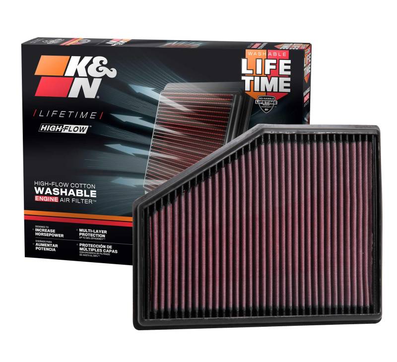 K&N Luftfilter kompatibel mit BMW 5-er (G30/G31) / 6 GT / 7-er (G11/G12) / X3 (G01) / X4 (G02) / X5 (G05) / X7 (G07) (33-3079), Rot von K&N