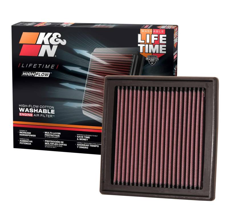 K&N 33-2399 Motorluftfilter: Hochleistung, Prämie, Abwaschbar, Ersatzfilter,Erhöhte Leistung, 2007-2019 (370Z, FairladyZ, Skyline 370 GT, QX50, Q40, Q60, G37, EX37) von K&N