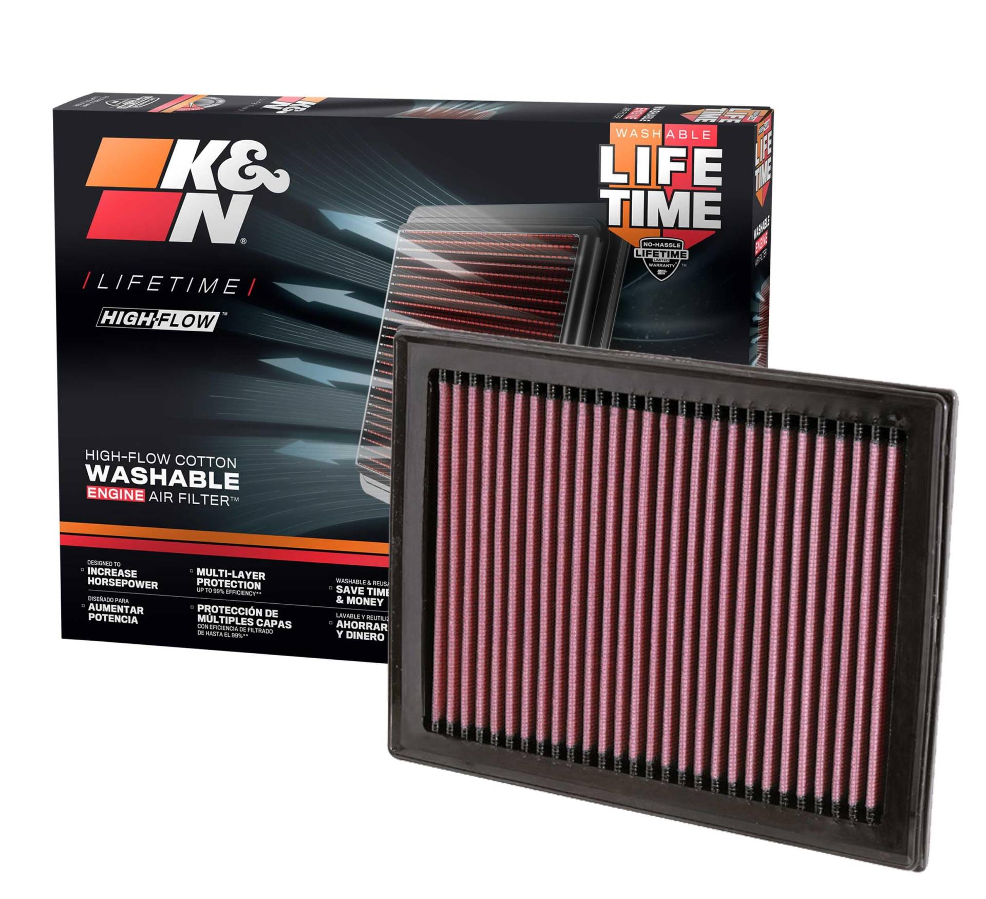 K&N 33-2409 Motorluftfilter: Hochleistung, Prämie, Abwaschbar, Ersatzfilter,Erhöhte Leistung, 2007-2019 (Sentra, Juke, Pulsar, Micra, Q50, Q60, Q70, QX70) von K&N