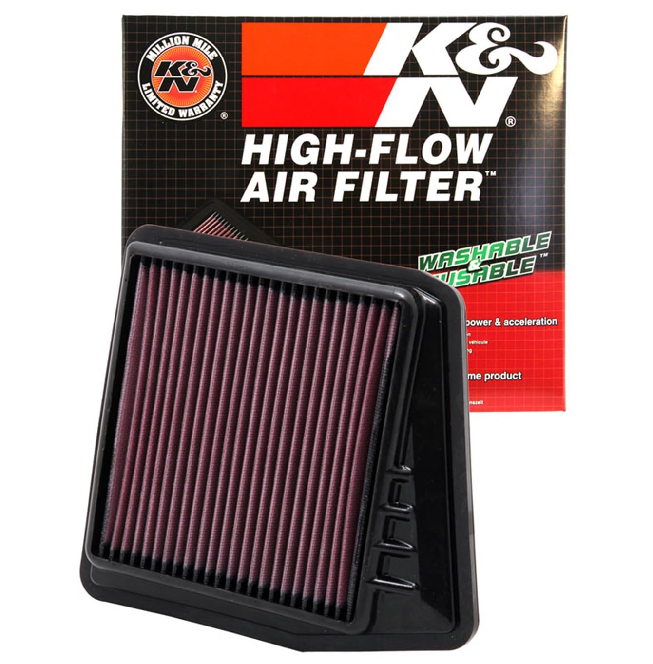 K&N 33-2430 Motorluftfilter: Hochleistung, Prämie, Abwaschbar, Ersatzfilter,Erhöhte Leistung, 2008-2015 (Accord IX, TSX) von K&N