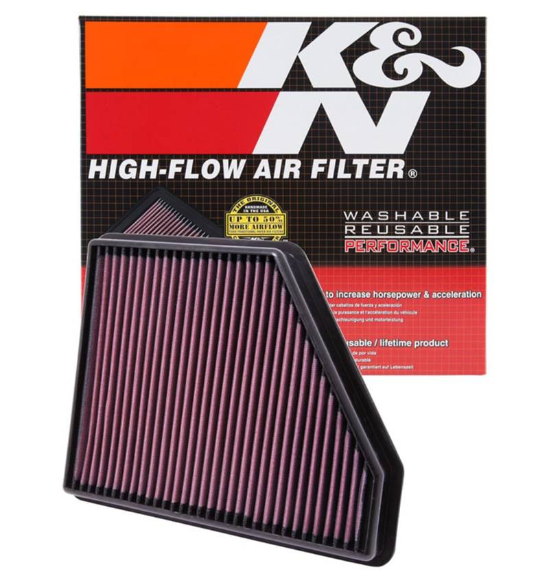 K&N 33-2434 Motorluftfilter: Hochleistung, Prämie, Abwaschbar, Ersatzfilter,Erhöhte Leistung, 2010-2015 Camaro, Camaro SS, Camaro ZL1 von K&N