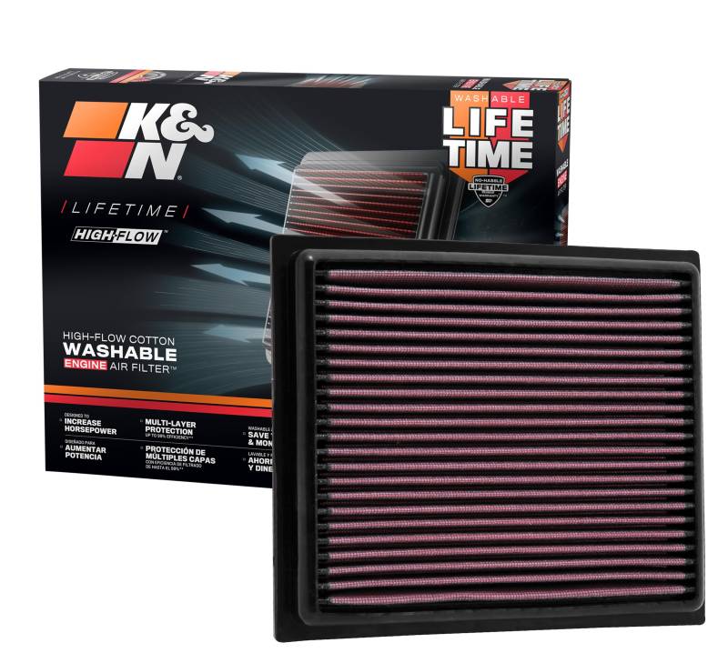 K&N 33-2435 Motorluftfilter: Hochleistung, Prämie, Abwaschbar, Ersatzfilter,Erhöhte Leistung, 2010-2019 (Auris, RAV4 Hybrid, Prius, NX300h, CT300h, Eclipse Cross) von K&N