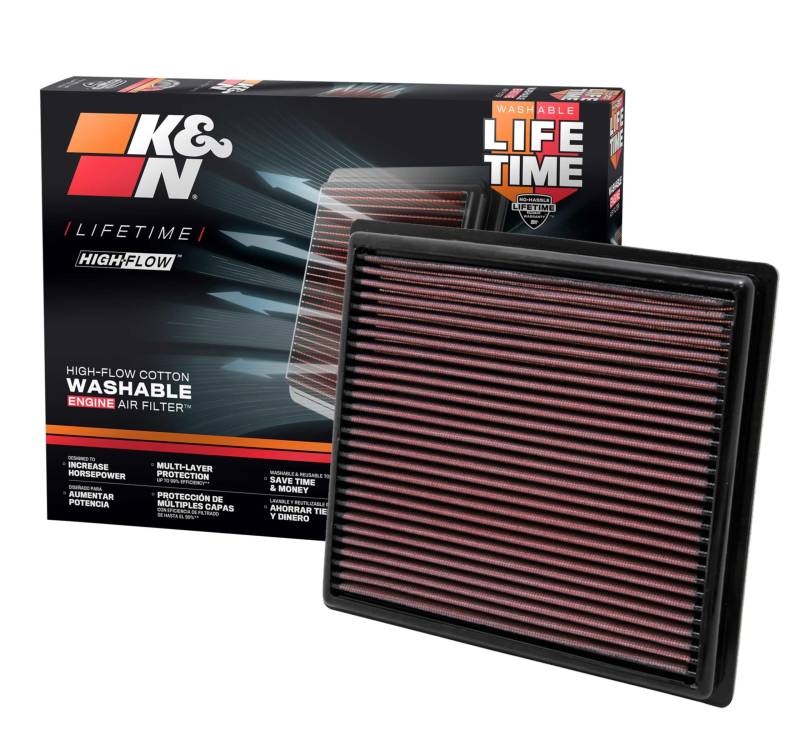 K&N 33-2443 Motorluftfilter: Hochleistung, Prämie, Abwaschbar, Ersatzfilter,Erhöhte Leistung, 2010-2019 (Highlander, RAV4, Sienna, Avalon, Camry, ES 350, NX300, Rx350, L200, Triton) von K&N