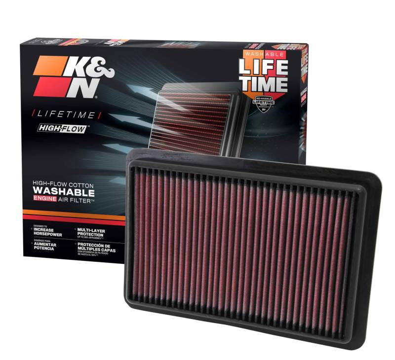 K&N 33-2480 Motorluftfilter: Hochleistung, Prämie, Abwaschbar, Ersatzfilter,Erhöhte Leistung, 2010-2019 (CX-5, 3, 6, Atenza, Biante, Premacy, Axela) von K&N