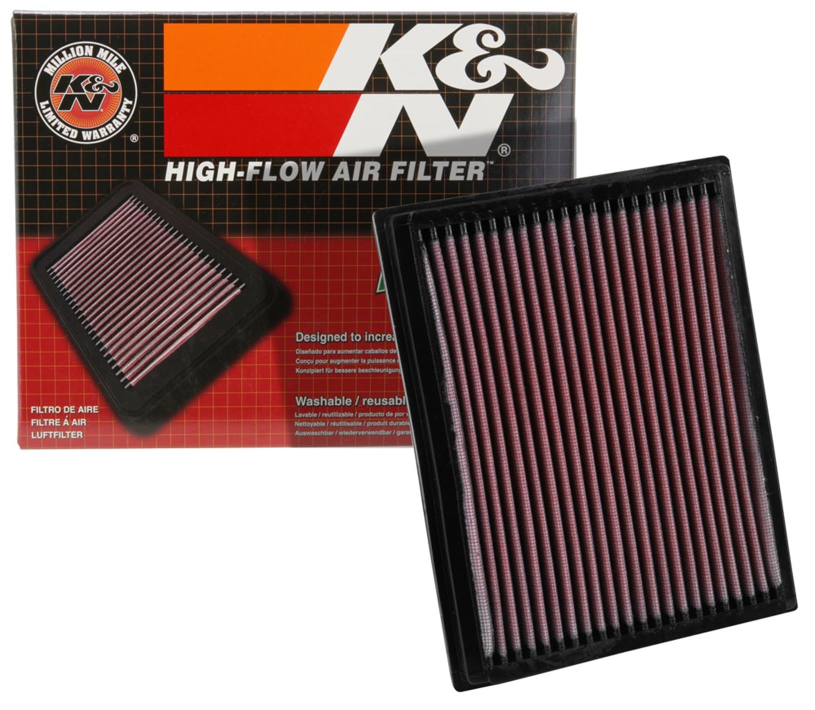 K&N 33-2914 Motorluftfilter: Hochleistung, Prämie, Abwaschbar, Ersatzfilter,Erhöhte Leistung, 2004-2011 (A150, A160, A170, A180, A200, B150 B160, B170, B180, B200) von K&N