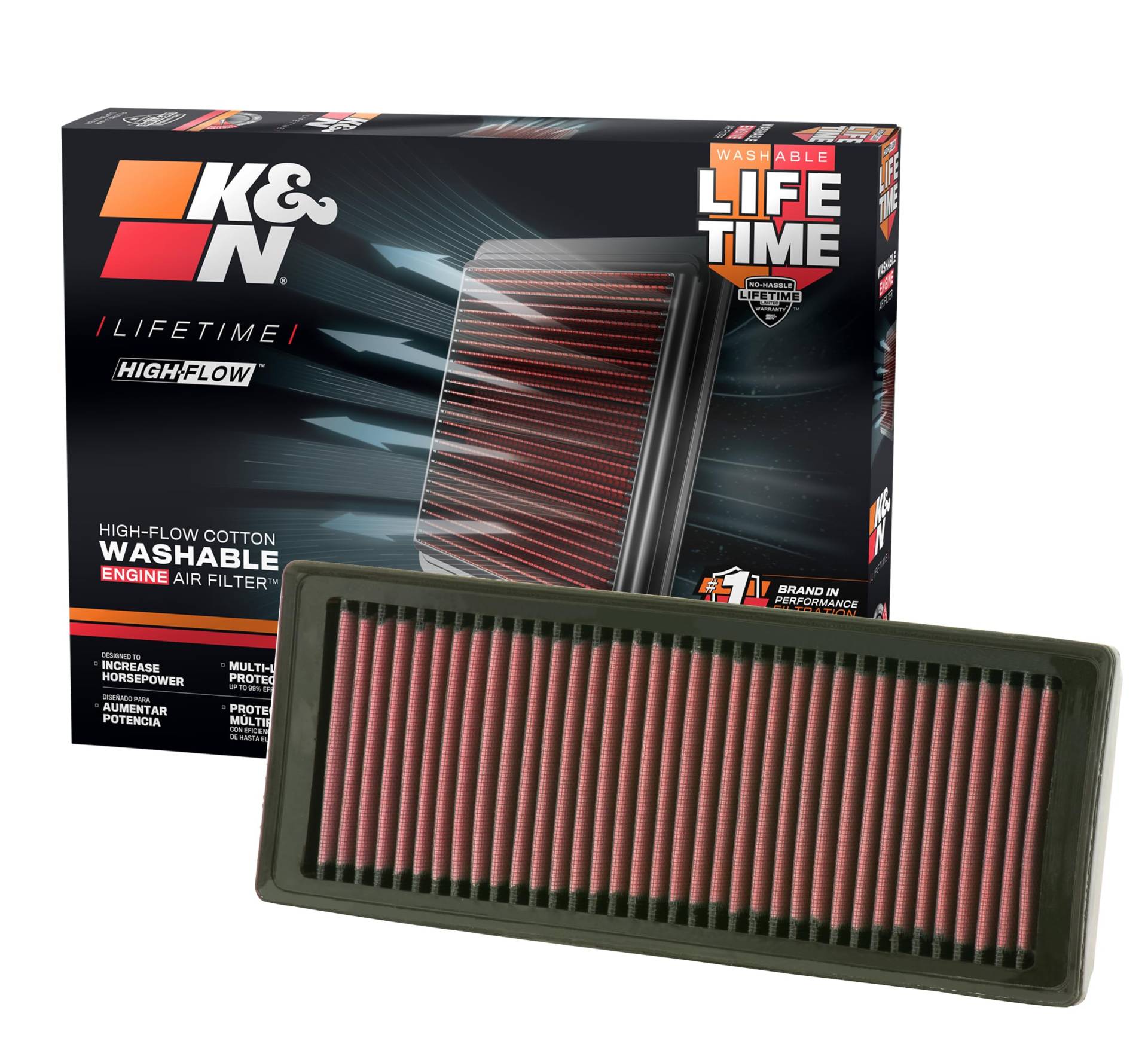 K&N 33-2945 Motorluftfilter: Hochleistung, Prämie, Abwaschbar, Ersatzfilter,Erhöhte Leistung, 2007-2017 (A5 Quattro, Q5, A4, A5) von K&N