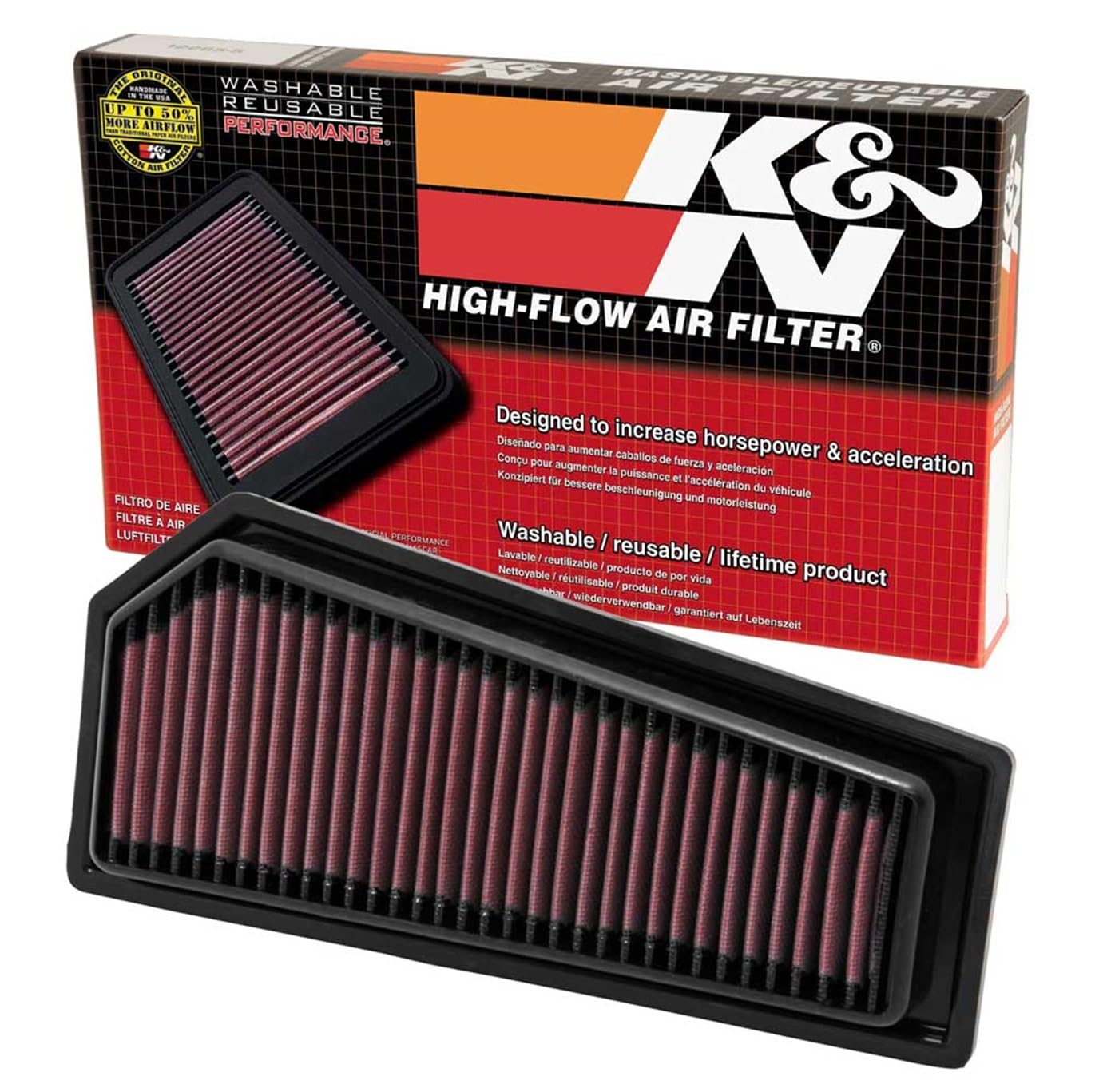 K&N 33-2965 Motorluftfilter: Hochleistung, Prämie, Abwaschbar, Ersatzfilter,Erhöhte Leistung, 2009-2015 (SLK200, SLK250, C180, C250, E200, E250) von K&N