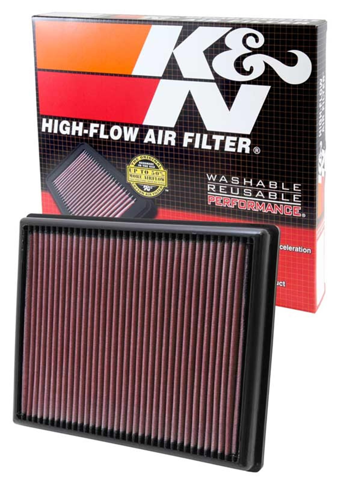 K&N 33-2997 Motorluftfilter: Hochleistung, Prämie, Abwaschbar, Ersatzfilter,Erhöhte Leistung, 2012-2019 (M2, i8, 335i, 435i, M135, M235, 435i) von K&N