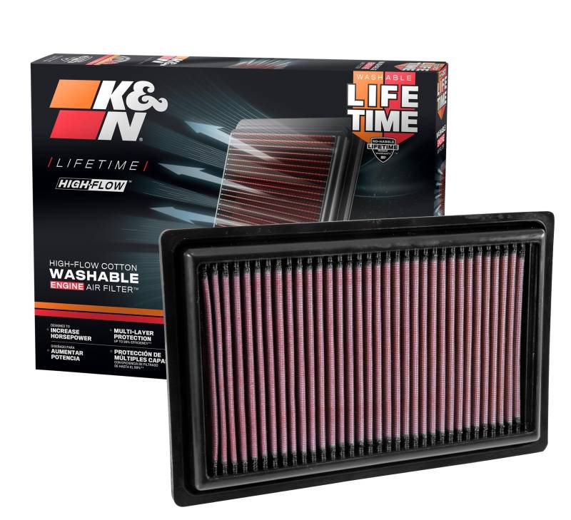 K&N 33-3034 Motorluftfilter: Hochleistung, Prämie, Abwaschbar, Ersatzfilter,Erhöhte Leistung, 2013-2019 (E300, GLC300, SLC180, SLC200, SLC300, C160, C180, C200, C250, C300, andere ausgewählte modelle) von K&N