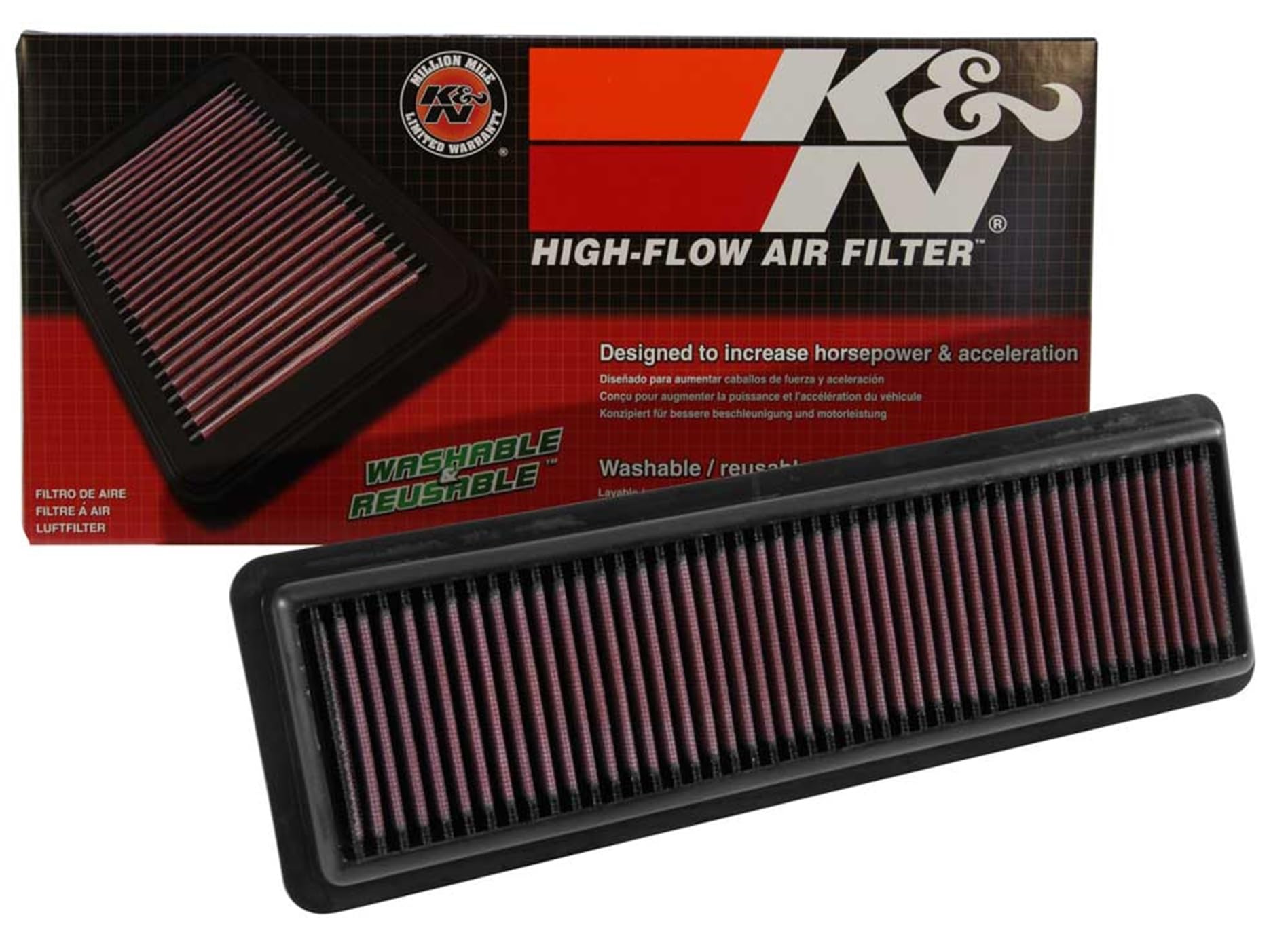 K&N 33-3049 Motorluftfilter: Hochleistung, Prämie, Abwaschbar, Ersatzfilter,Erhöhte Leistung, 2014-2018 (i10, Grand, Xcent) von K&N