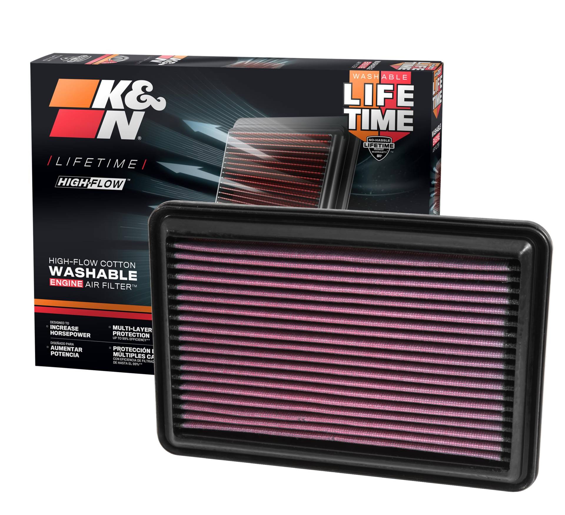 K&N 33-5016 Motorluftfilter: Hochleistung, Prämie, Abwaschbar, Ersatzfilter,Erhöhte Leistung, 2014-2019 (Rogue, Qashqai, X-Trail, Kadjar, Koleos, QM6) von K&N