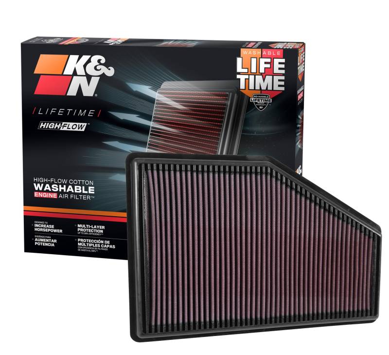 K&N 33-5049 Motorluftfilter: Hochleistung, Prämie, Abwaschbar, Ersatzfilter,Erhöhte Leistung, 2016-2019 (Malibu, LaCrosse, Regal Sportback, XT4, Calais, Commodore) von K&N