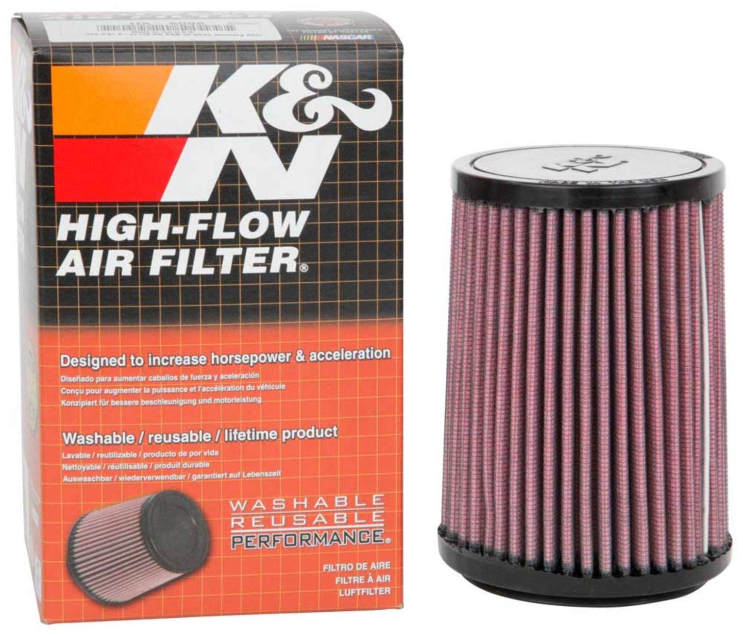 K&N HA-6098 Motorrad Tauschluftfilter, Rot von K&N