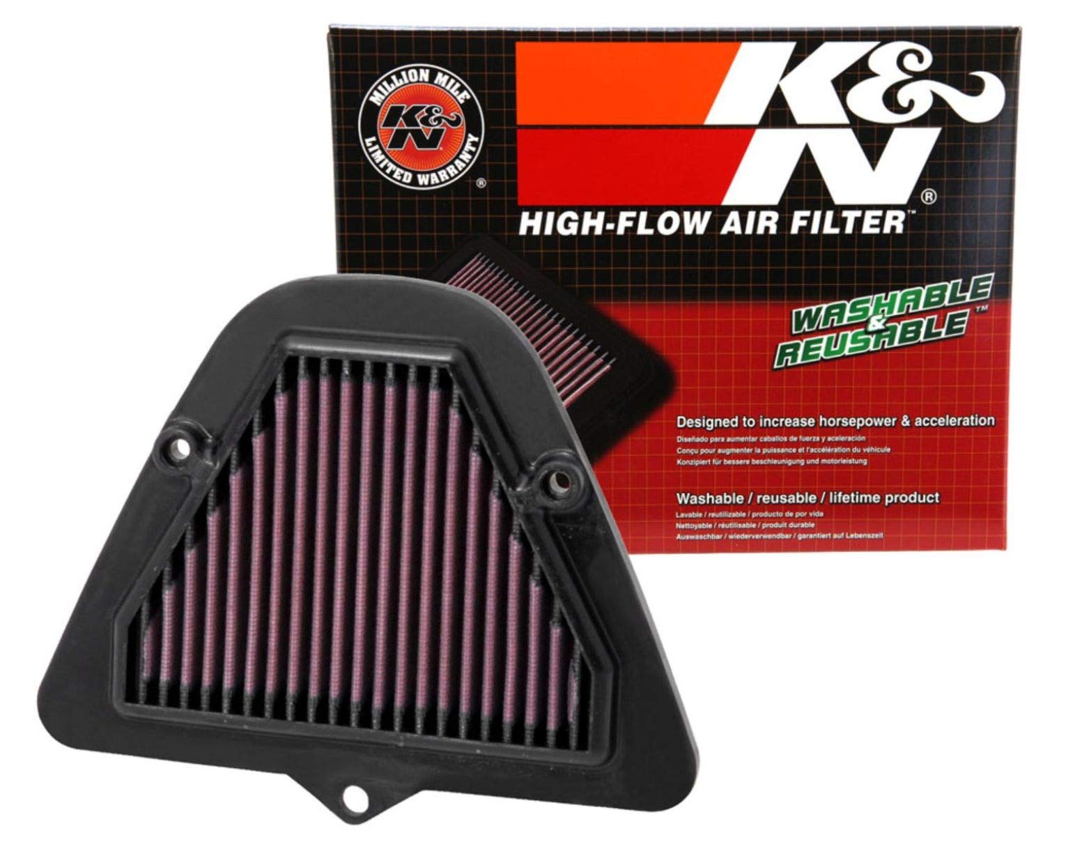 K&N KA-1709 Motorrad Tauschluftfilter, Rot von K&N