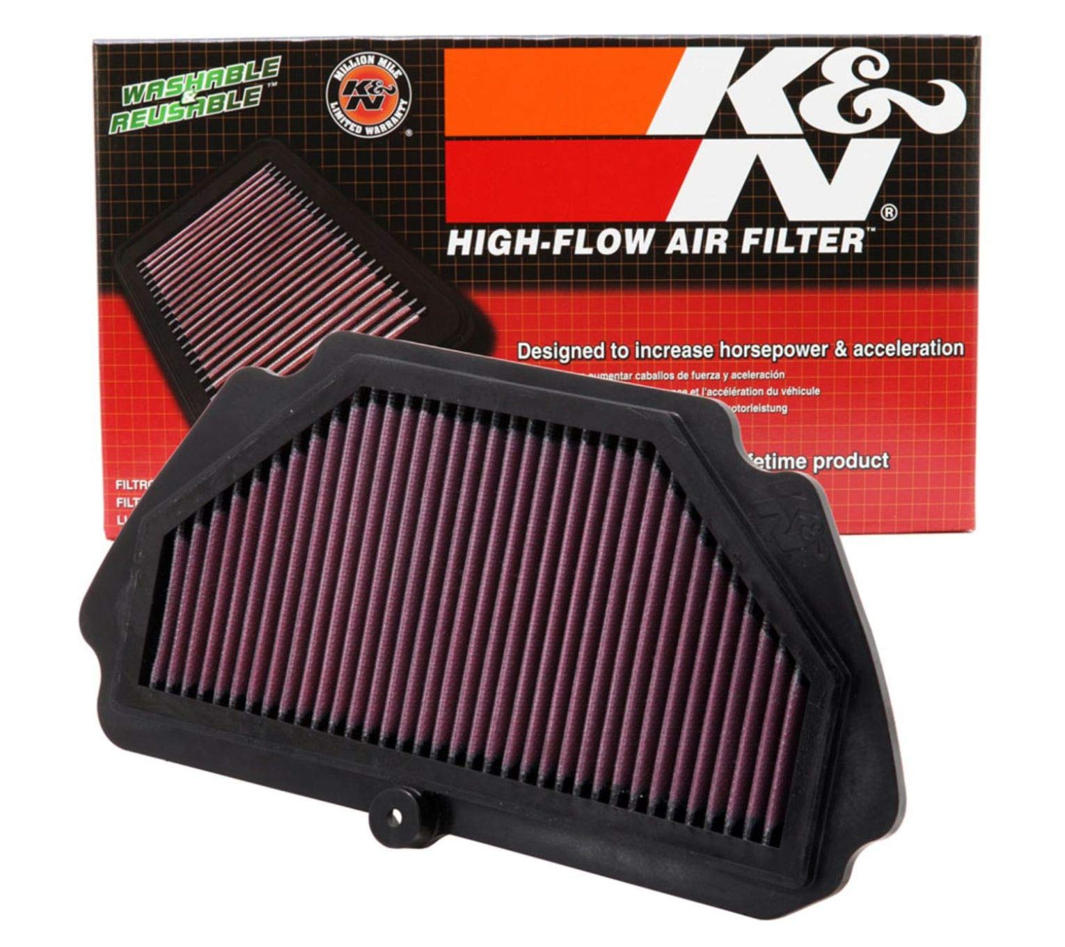 K&N KA-6009 Motorrad Tauschluftfilter, Rot von K&N