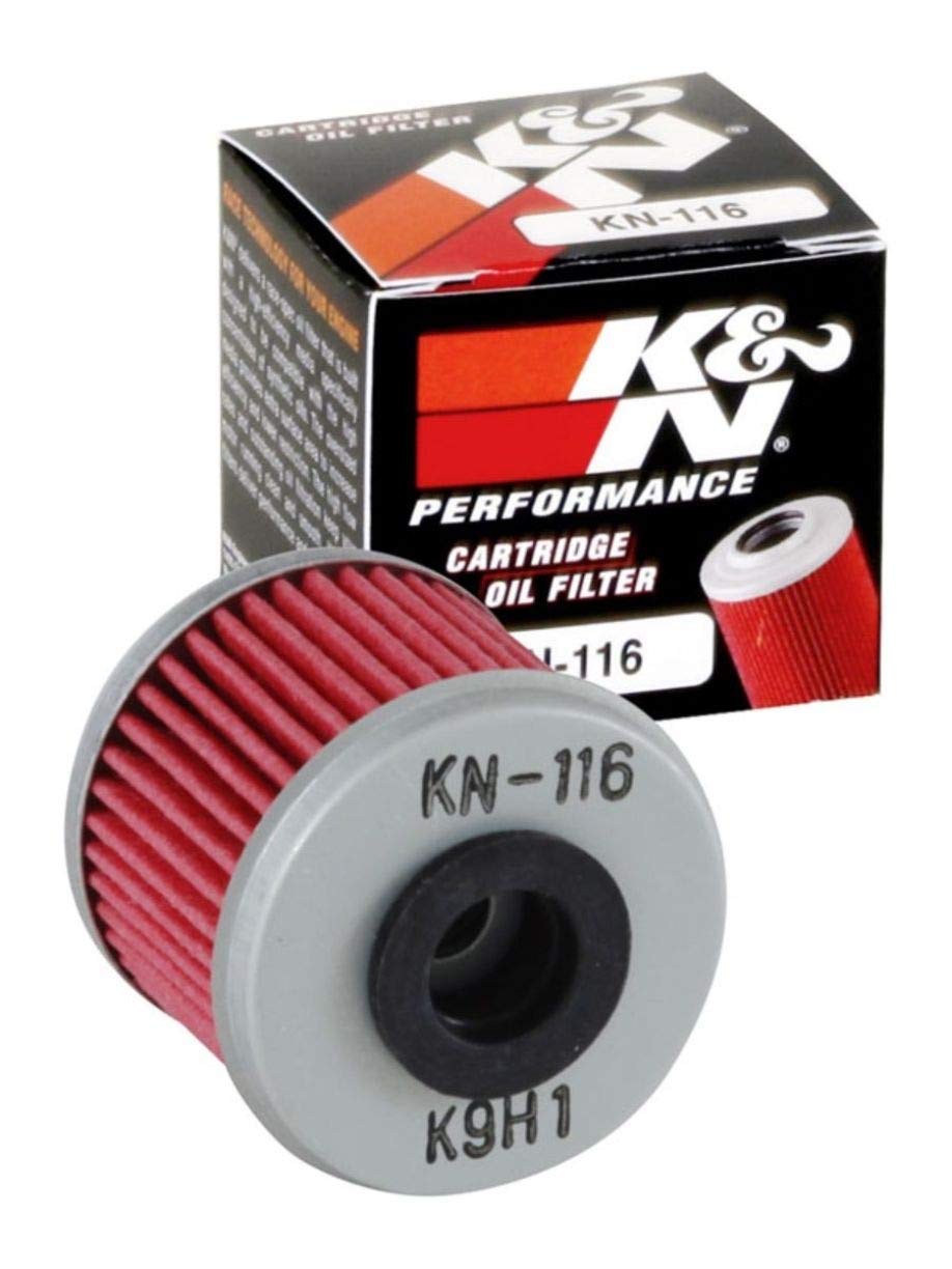 K&N Powersports Ölfilter - Kartusche 40x35mm kompatibel mit Honda, Polaris, Husqvarna, HM Moto (KN-116), Rot von K&N