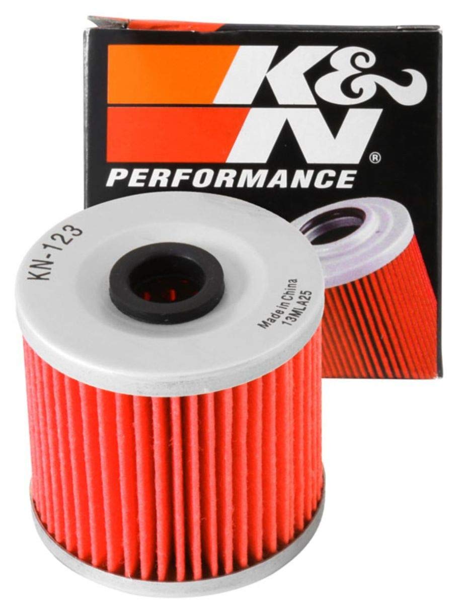 K&N Powersports Ölfilter - Kartusche 55x56mm kompatibel mit Kawasaki (KN-123), Rot von K&N