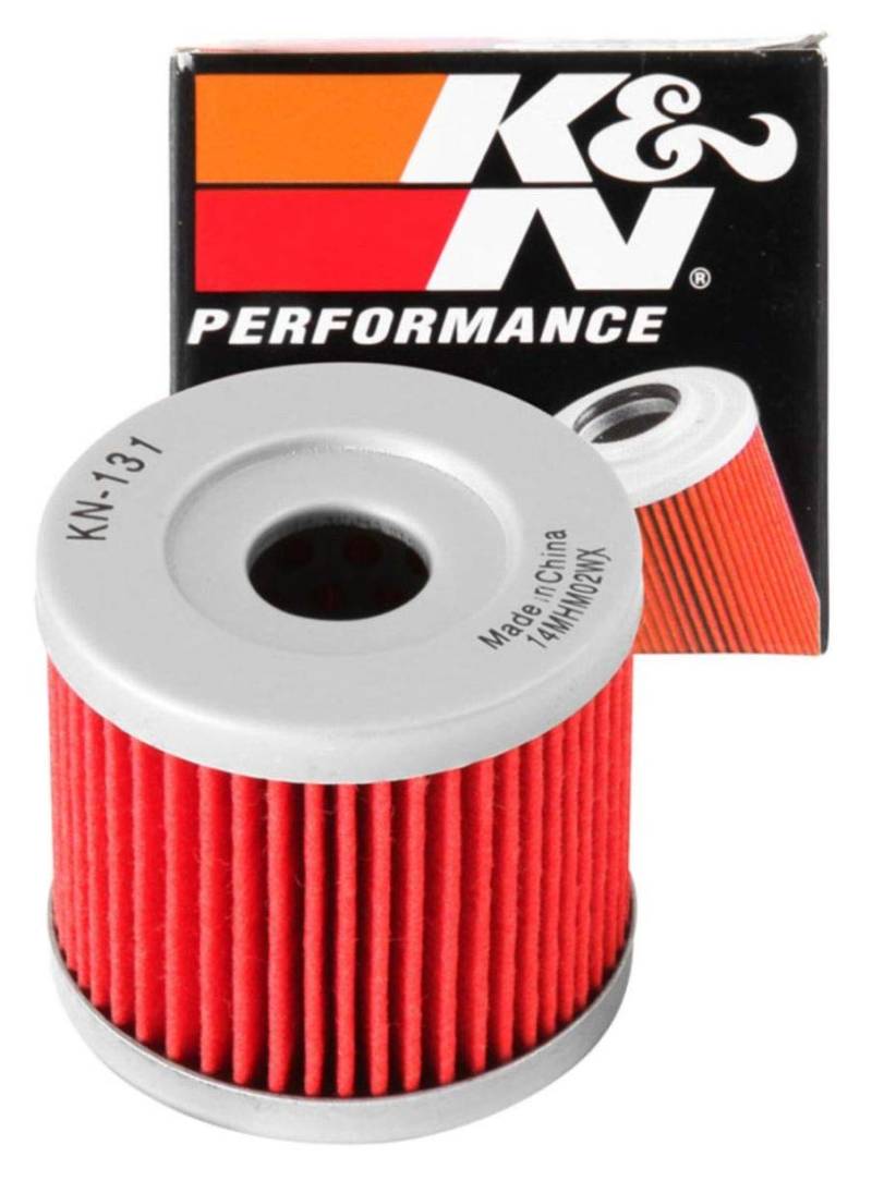 K&N Powersports Ölfilter - Kartusche 44x40mm kompatibel mit Suzuki, Hyosung (KN-131) Rot von K&N