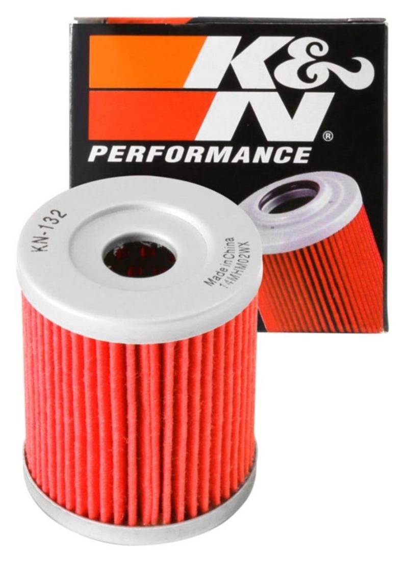 K&N Powersports Ölfilter - Kartusche 44x54mm kompatibel mit Suzuki, Beta, Yamaha, SYM (KN-132), Rot von K&N