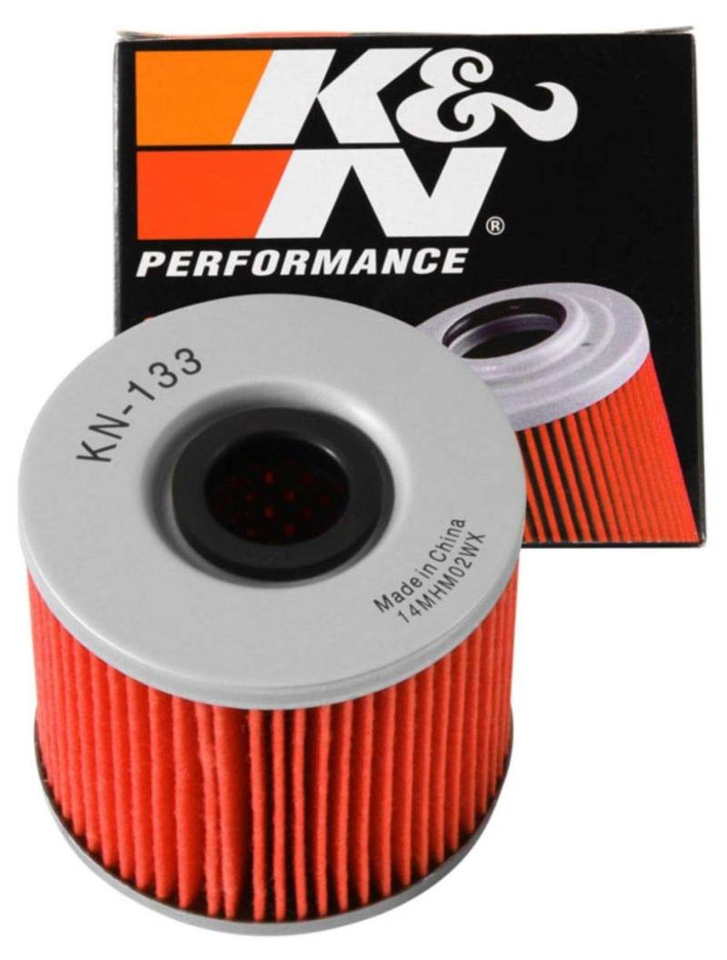 K&N Powersports Ölfilter - Kartusche 72x63mm kompatibel mit Suzuki (KN-133), Rot von K&N