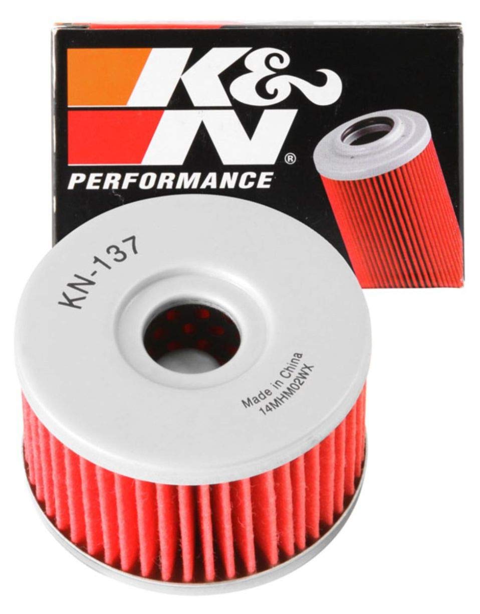 K&N Powersports Ölfilter - Kartusche 60x37mm kompatibel mit Suzuki (KN-137), Rot von K&N