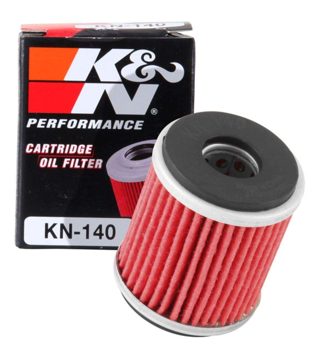 K&N Powersports Ölfilter - Kartusche 38x46mm kompatibel mit Yamaha, Gas Gas, Husqvarna, Fantic (KN-140), Rot von K&N