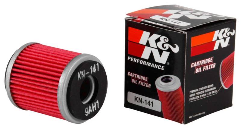 K&N Powersports Ölfilter - Kartusche 38x46mm kompatibel mit Beta, Yamaha, Fantic, HM Moto, MBK, TM, Rieju, Gas Gas (KN-141) Rot von K&N