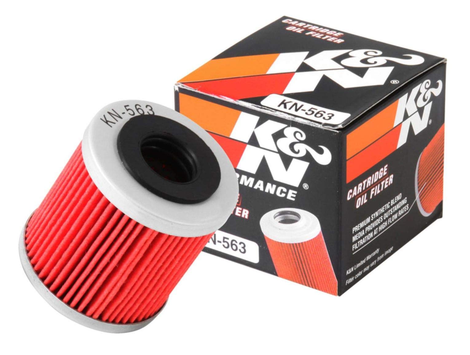 K&N Powersports Ölfilter - Kartusche 45x47mm kompatibel mit Aprilia, Derbi, Husqvarna (KN-563), Rot von K&N