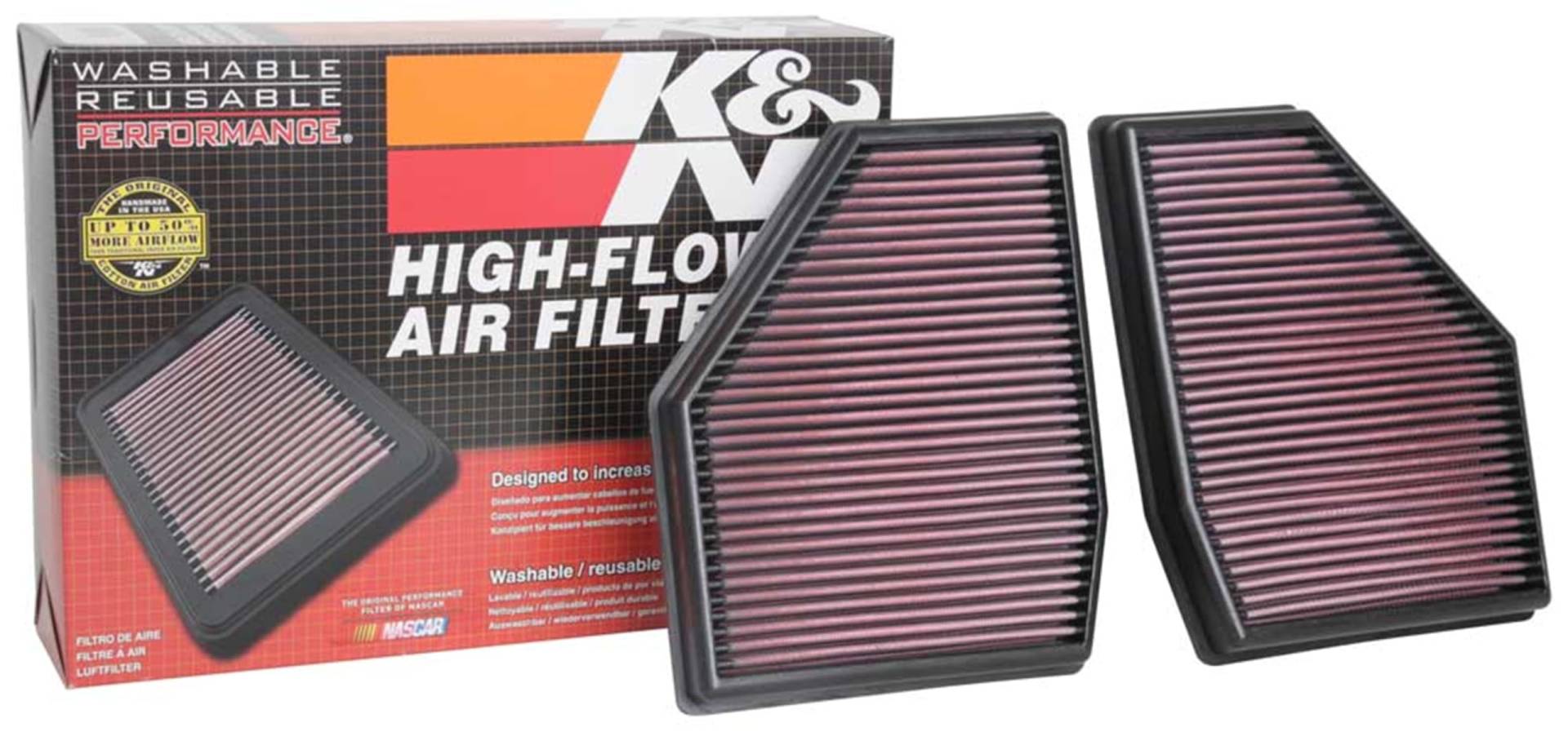 K&N Luftfilter M5 4.4 Turbo 2018-(Satz von 2 Stück) (33-3128) Rot von K&N