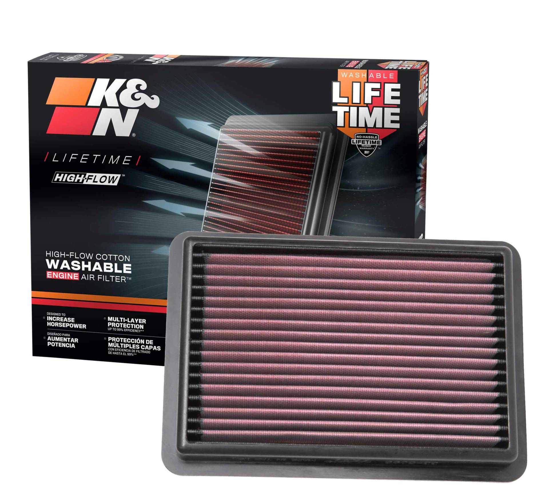 K&N Luftfilter kompatibel mit Mazda 3 2.5 2019- (33-5096) von K&N