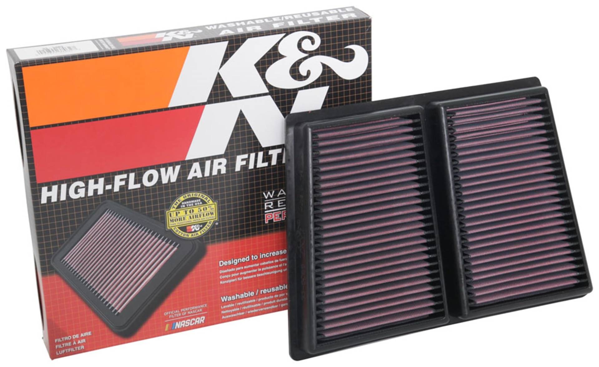 K&N Luftfilter kompatibel mit Alfa Romeo Giulia 2.9 2017-2018 (33-5085) Rot von K&N