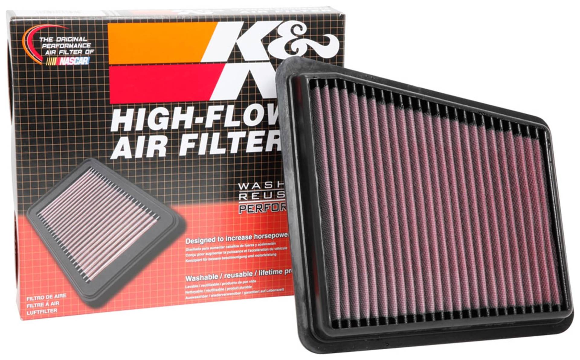 K&N Luftfilter kompatibel mit Kia Stinger 2.0 2018- (33-5073) Rot von K&N