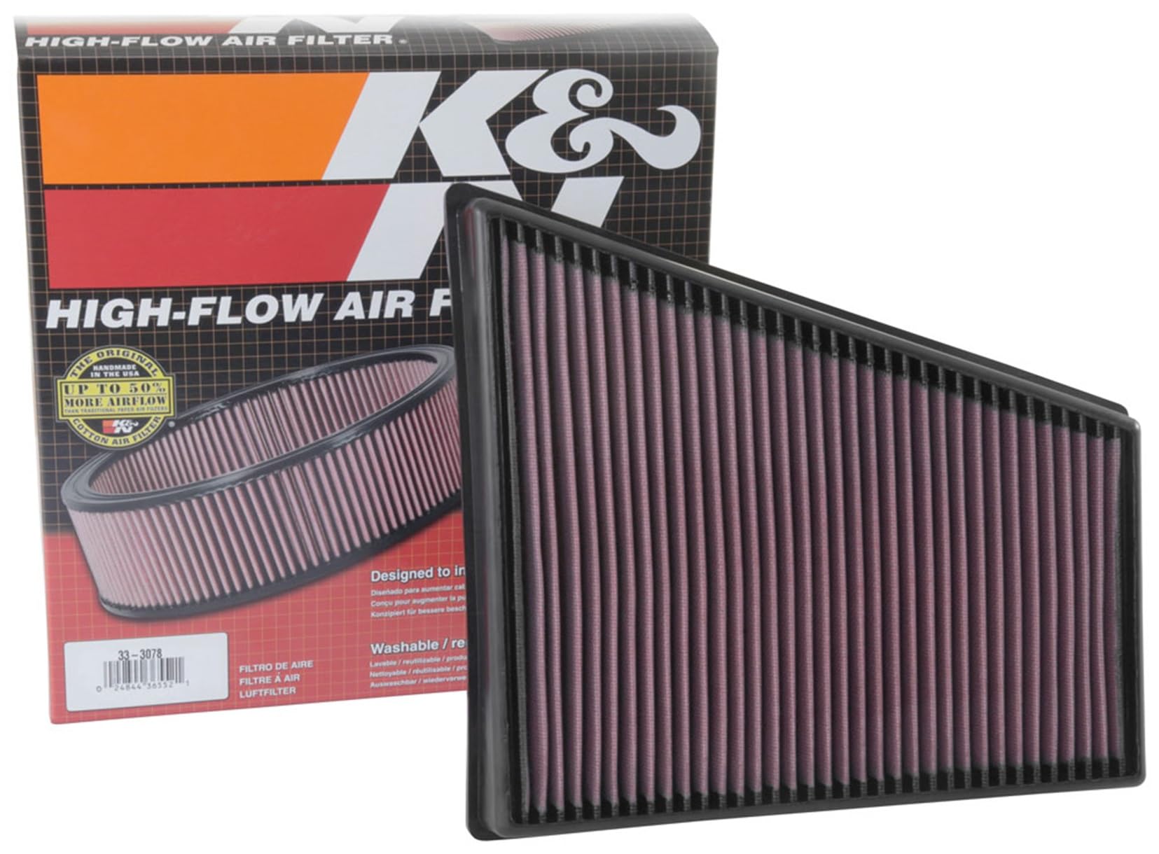 K&N Luftfilter kompatibel mit Porsche 718 Boxster 2.0 & 2.5 2016- (33-3078) Rot von K&N