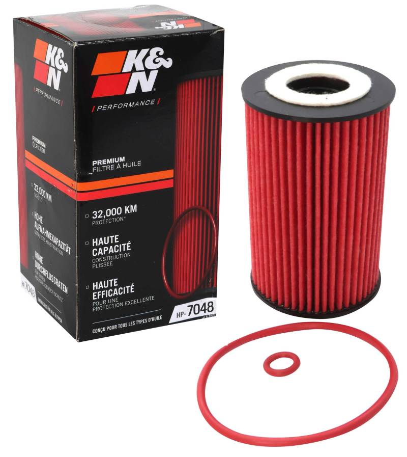 K&N Ölfilter - High Performance-Series kompatibel mit Audi, Seat, Skoda & Volkswagen (HP-7048), Rot von K&N